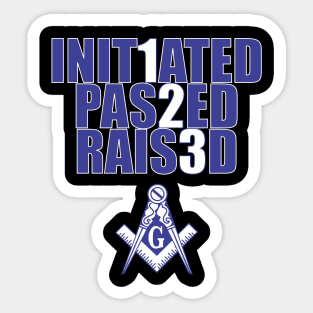 Iniated Passed Raised Blue & White Sticker